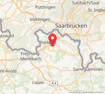 Map of Œting, Grand Est