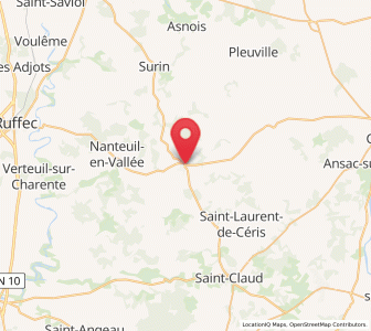 Map of Champagne-Mouton, Nouvelle-Aquitaine