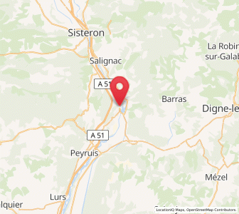 Map of Château-Arnoux-Saint-Auban, Provence-Alpes-Côte d'Azur