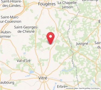 Map of Châtillon-en-Vendelais, Brittany