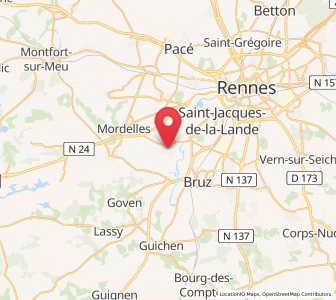 Map of Chavagne, Brittany