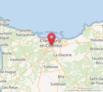 Map of Cherbourg-en-Cotentin, Normandy
