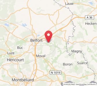 Map of Chèvremont, Bourgogne-Franche-Comté