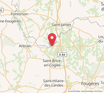Map of Coglès, Brittany