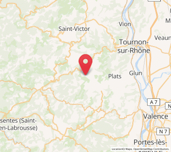 Map of Colombier-le-Jeune, Auvergne-Rhône-Alpes
