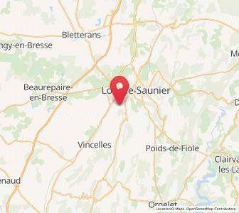 Map of Courbouzon, Bourgogne-Franche-Comté