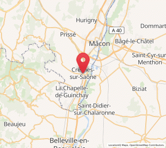 Map of Crêches-sur-Saône, Bourgogne-Franche-Comté