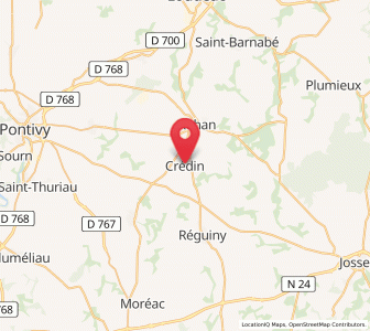 Map of Crédin, Brittany