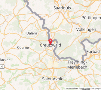 Map of Kreuzwald, Grand Est
