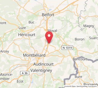 Map of Dambenois, Bourgogne-Franche-Comté