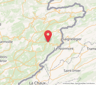Map of Damprichard, Bourgogne-Franche-Comté
