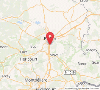 Map of Danjoutin, Bourgogne-Franche-Comté