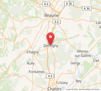 Map of Demigny, Bourgogne-Franche-Comté