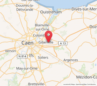 Map of Démouville, Normandy