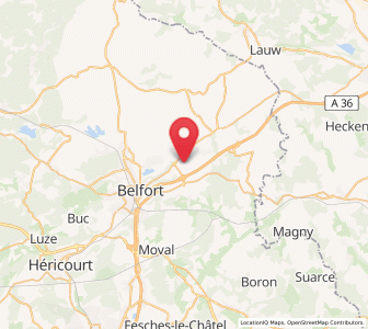 Map of Denney, Bourgogne-Franche-Comté