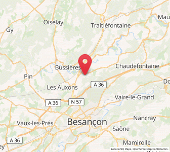 Map of Devecey, Bourgogne-Franche-Comté
