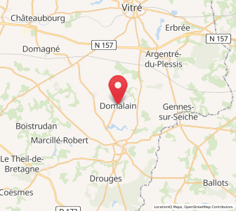 Map of Domalain, Brittany