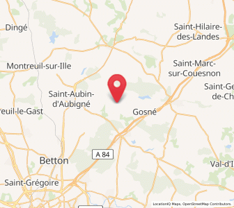 Map of Ercé-près-Liffré, Brittany