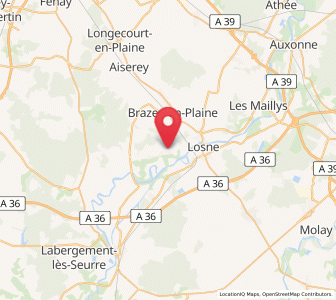 Map of Esbarres, Bourgogne-Franche-Comté