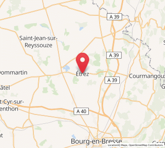 Map of Étrez, Auvergne-Rhône-Alpes