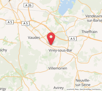 Map of Fouchères, Bourgogne-Franche-Comté