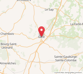 Map of Gacé, Normandy
