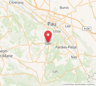 Map of Gan, Nouvelle-Aquitaine