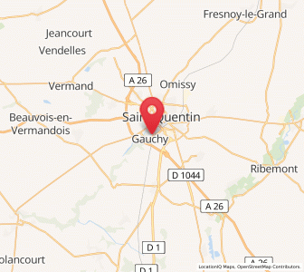Map of Gauchy, Hauts-de-France