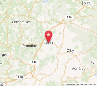Map of Gelles, Auvergne-Rhône-Alpes