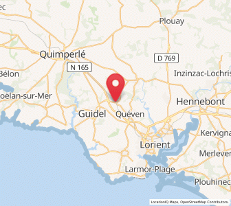 Map of Gestel, Brittany