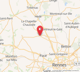 Map of Gévezé, Brittany