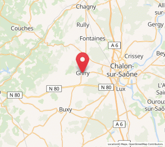 Map of Givry, Bourgogne-Franche-Comté