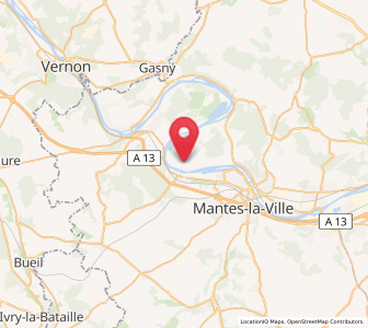Map of Guernes, Île-de-France