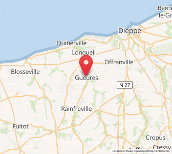 Map of Gueures, Normandy