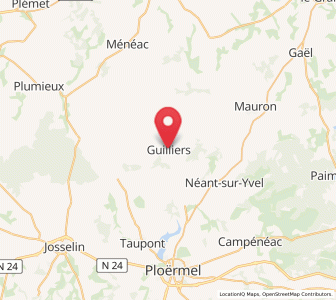 Map of Guilliers, Brittany