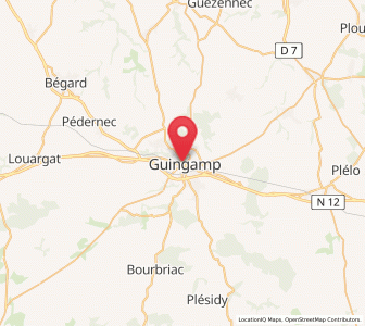 Map of Guingamp, Brittany