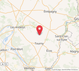 Map of Guitry, Normandy