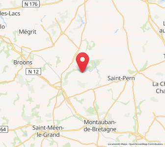 Map of Guitté, Brittany