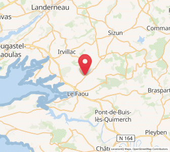 Map of Hanvec, Brittany