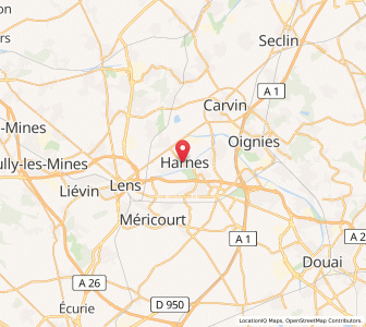 Map of Harnes, Hauts-de-France