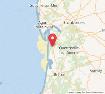 Map of Hauteville-sur-Mer, Normandy