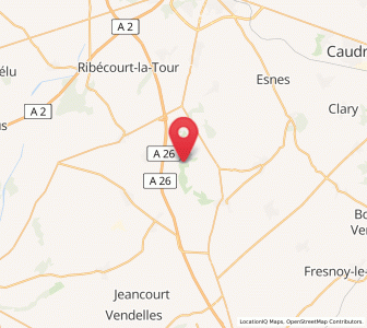 Map of Honnecourt-sur-Escaut, Hauts-de-France