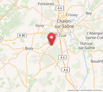 Map of La Charmée, Bourgogne-Franche-Comté