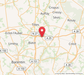 Map of La Houssaye-Béranger, Normandy