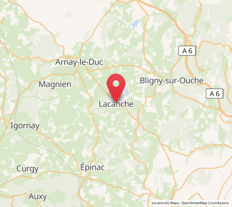 Map of Lacanche, Bourgogne-Franche-Comté