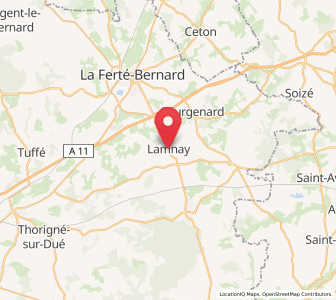 Map of Lamnay, Pays de la Loire