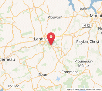 Map of Lampaul-Guimiliau, Brittany