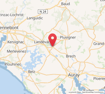 Map of Landaul, Brittany