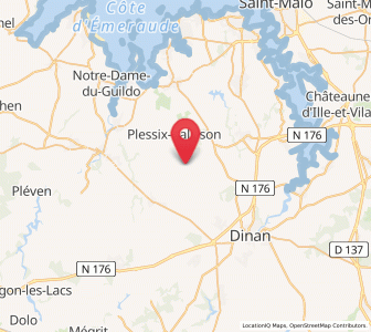 Map of Languenan, Brittany