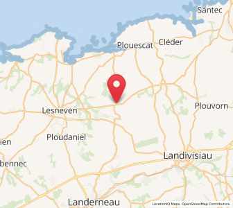 Map of Lanhouarneau, Brittany